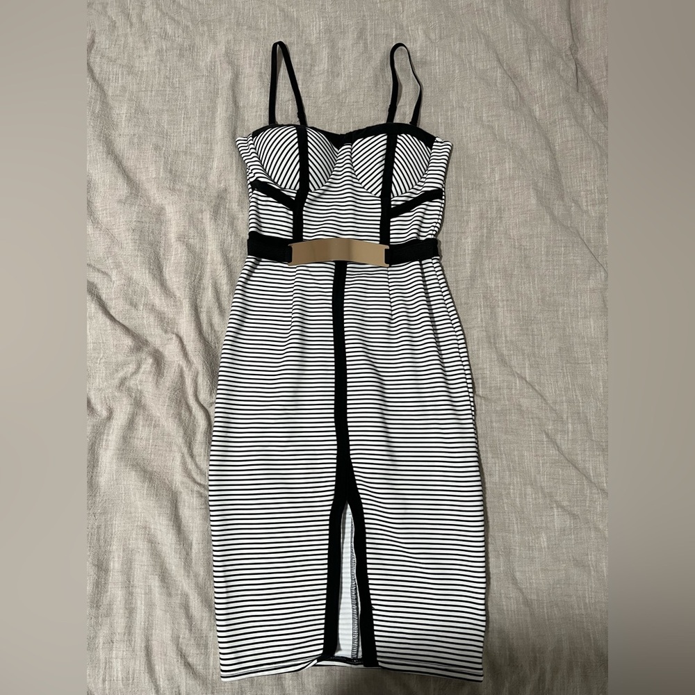 Stripped Mid Dress